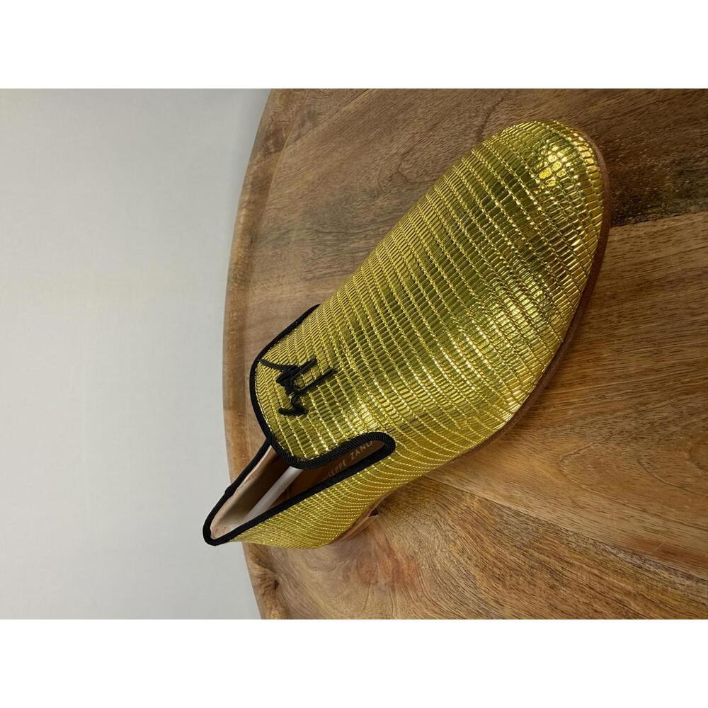 Giuseppe Zanotti Gold Tetra Trend Loafers Slip-On EU 34 (US 4) Luxury Flats NWB - Picture 7 of 13
